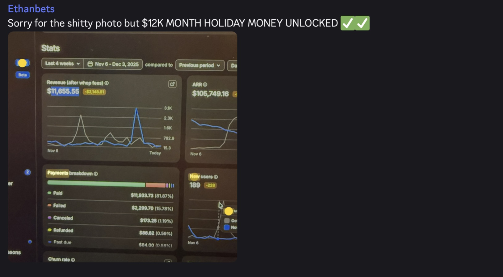 Ethanbets results screenshot